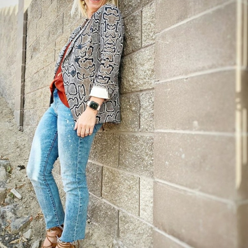 Cabi Python Double Breasted Blazer Size 2 - image 3